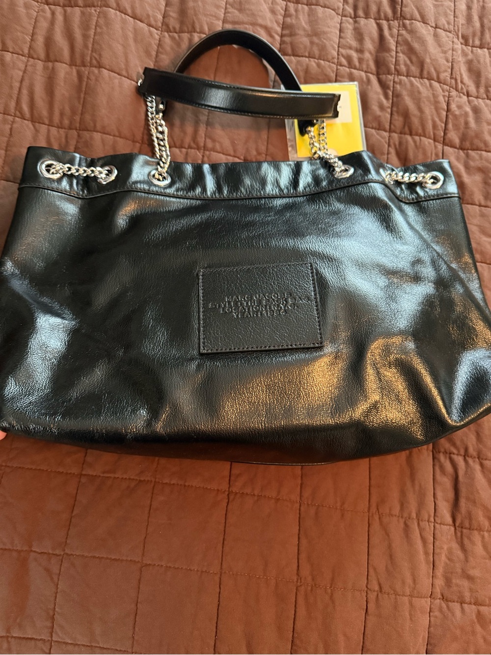 Marc Jacobs The Sack chain Bag Black Patent Leather Shoulder Bag - Picture 5 of 8